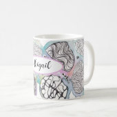 Personalisierter Doodle- und Aquarellkunstdesigner Kaffeetasse (VorderseiteRechts)