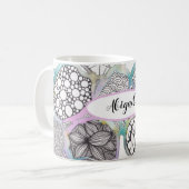 Personalisierter Doodle- und Aquarellkunstdesigner Kaffeetasse (Vorderseite Links)