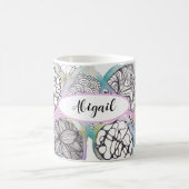 Personalisierter Doodle- und Aquarellkunstdesigner Kaffeetasse (Mittel)