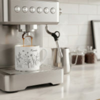 Personalisierter Doodle Wildpflanzen Espresso-Bech