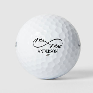 Personalisierter Doppelname Herzfarbe Schwarzer Sc Golfball
