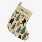 Personalisierter doppelseitiger Yeti-Weihnachtsstr Großer Weihnachtsstrumpf (Vorderansicht (hängend))