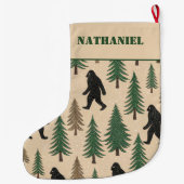 Personalisierter doppelseitiger Yeti-Weihnachtsstr Großer Weihnachtsstrumpf (Rückseite)