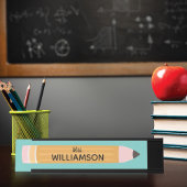 Personalisierter Dozent für gelbes Schreiben Schreibtischnamensplakette