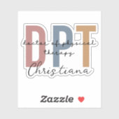 Personalisierter DPT Arzt für Physikalische Therap Aufkleber (Blatt)