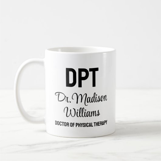 Personalisierter DPT Arzt für Physikalische Therap Kaffeetasse (Links)