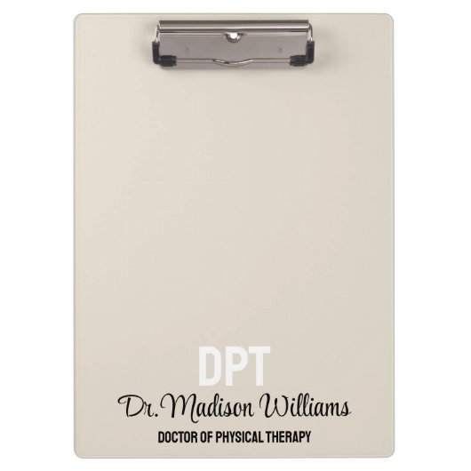 Personalisierter DPT Arzt für Physikalische Therap Klemmbrett (Vorderseite)