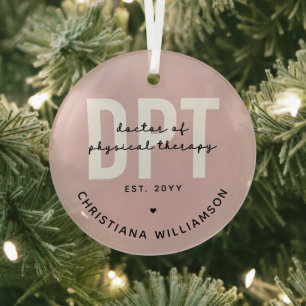Personalisierter DPT Arzt für Physikalische Therap Ornament Aus Glas