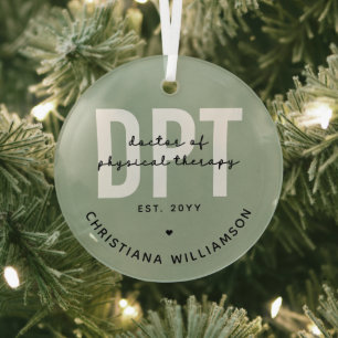 Personalisierter DPT Arzt für Physikalische Therap Ornament Aus Glas