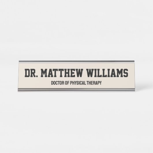 Personalisierter DPT Arzt für Physikalische Therap Schreibtischnamensplakette (Vorderseite )