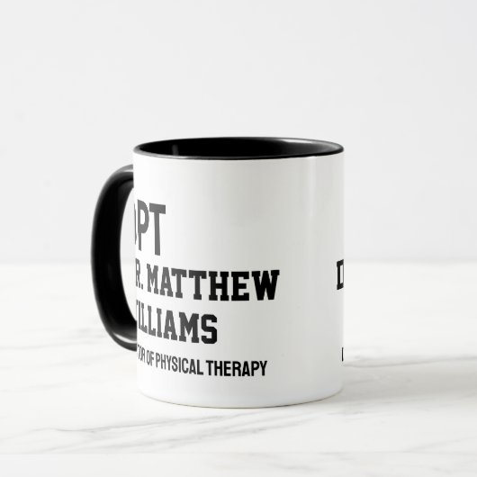 Personalisierter DPT Arzt für Physikalische Therap Tasse (Vorderseite Links)