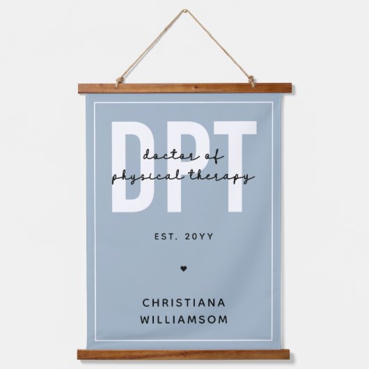Personalisierter DPT Arzt für Physikalische Therap Wandteppich Mit Holzrahmen (Vorderseite)