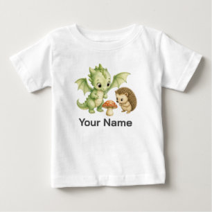 Personalisierter Drache Igel Pilz Kinder Baby T-shirt