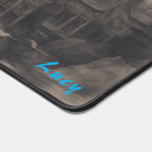 Personalisierter Drache über chinesischer Schreibt Schreibtischunterlage (Ecke)