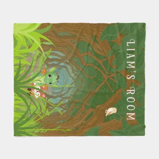 Personalisierter Drache und Freund Fleecedecke (Vorderseite (Horizontal))