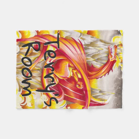 Personalisierter Drache und Vulkan Fleecedecke (Vorderseite (Horizontal))