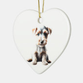 Personalisierter Drahtfell-Foxterrier-Welpe Keramik Ornament (Links)