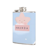 Personalisierter Dreamy Pastel Star und Cloud Patt Flachmann (Links)
