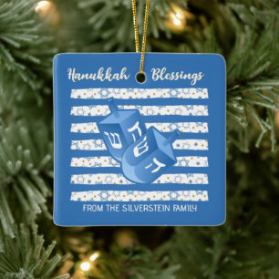 Personalisierter Dreidel Chanukka Keramikornament