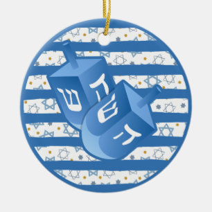 Personalisierter Dreidel Chanukka-Party Keramik Ornament