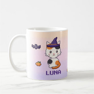 Personalisierter Dreifarbenkatze-Halloween-Becher Kaffeetasse
