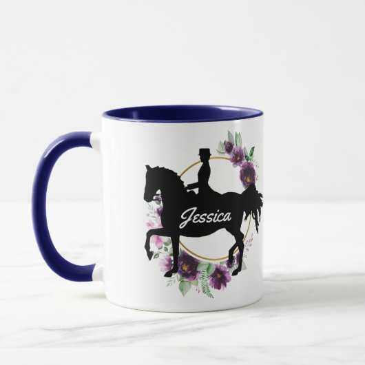 Personalisierter Dressur Pferdereiten Tasse (Links)