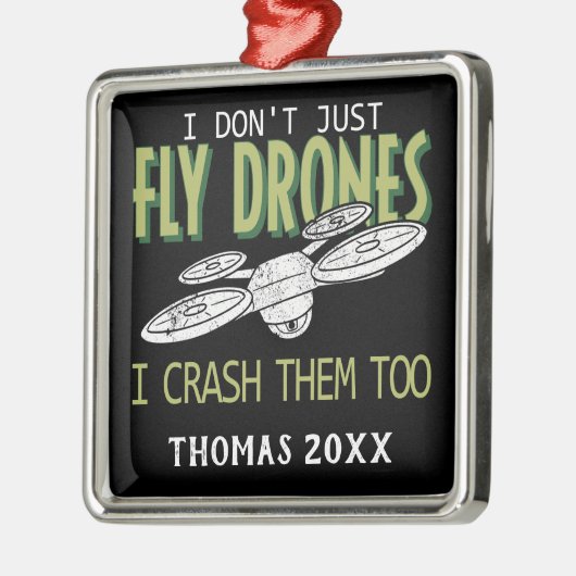 Personalisierter Drohnencrash Multirotor Quadcopte Ornament Aus Metall (Links)