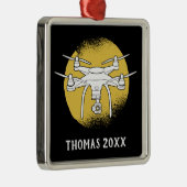 Personalisierter Drohnenpilot, Multirotor-Quadcopt Ornament Aus Metall (Rechts)