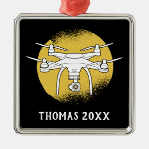 Personalisierter Drohnenpilot, Multirotor-Quadcopt Ornament Aus Metall