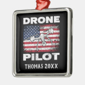 Personalisierter Drohnenpilot, Multirotor-Quadcopt Ornament Aus Metall (Links)