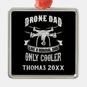 Personalisierter Drone Vater Cool Multirotor-Quadc Ornament Aus Metall