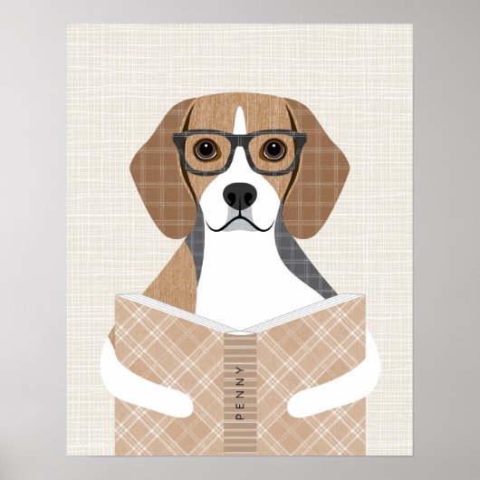 Personalisierter Druck Beagle-Hund Poster (Vorne)