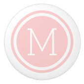 Personalisierter Druckknopf für das hellrosa Monog Keramikknauf (Vorderseite)