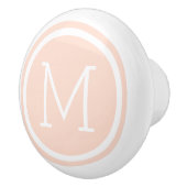 Personalisierter Druckknopf Rosa Monogramm Keramikknauf (Rechts)