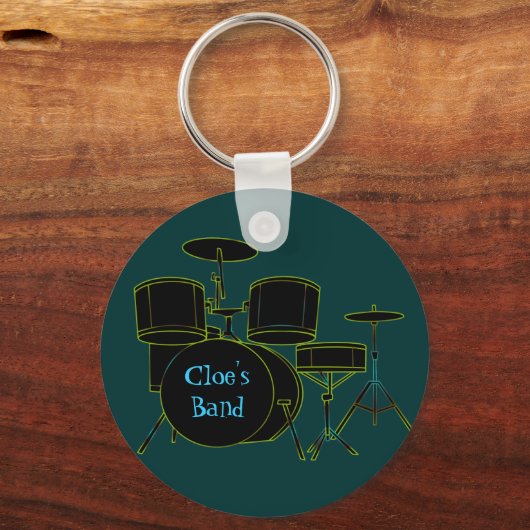 Personalisierter Drumset-Schlüsselanhänger Schlüsselanhänger (Vorderseite)