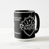 Personalisierter Dungeon Crawler Schwarz Tasse (VorderseiteRechts)