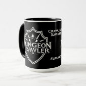 Personalisierter Dungeon Crawler Schwarz Tasse (Vorderseite Links)