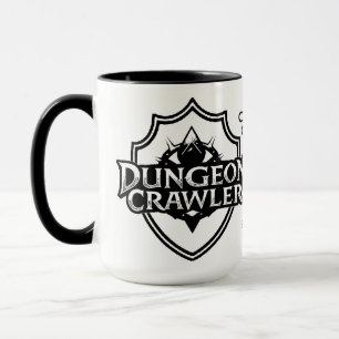 Personalisierter Dungeon Crawler Weiß und Schwarz Tasse