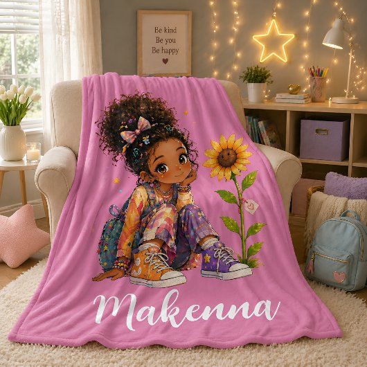Personalisierter dunkelhaariger Mädchenname Fleecedecke