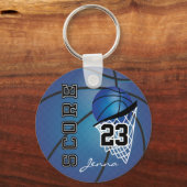 Personalisierter Dunkler Basketball Schlüsselanhänger (Vorderseite)
