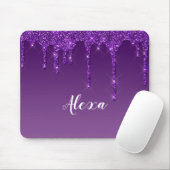 Personalisierter dunkler Lila Glitzer Mousepad (Mit Mouse)