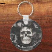 Personalisierter Dunkler Schädel-Schlüsselanhänger Schlüsselanhänger (Vorderseite)