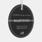 Personalisierter, dünner, grau gestrichener Anweis Ornament Aus Glas (Vorderseite Rechts)