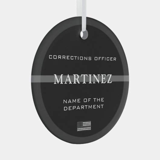 Personalisierter, dünner, grau gestrichener Anweis Ornament Aus Glas (Vorderseite Rechts)