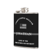 Personalisierter, dünner Silber-Line-Korrektur-Off Flachmann (Links)