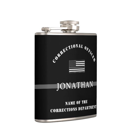 Personalisierter, dünner Silber-Line-Korrektur-Off Flachmann (Rechts)