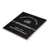 Personalisierter, dünner Silber-Line-Korrektur-Off Fliese (Seite)