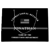 Personalisierter, dünner Silber-Line-Korrektur-Off Große Geschenktüte (Vorderseite)