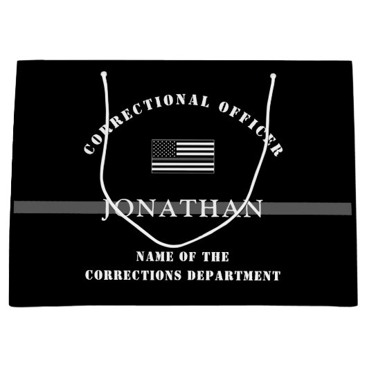 Personalisierter, dünner Silber-Line-Korrektur-Off Große Geschenktüte (Vorderseite)