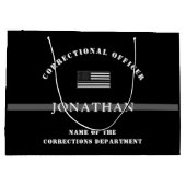 Personalisierter, dünner Silber-Line-Korrektur-Off Große Geschenktüte (Rückseite)